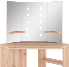 vidaXL Μπουντουάρ Γωνιακό με LED Χρώμα Δρυς 111 x 54 x 141,5 εκ.