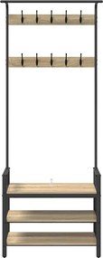 vidaXL Κρεμάστρα Δρύς Sonoma 75 x 34 x 184 εκ Επεξεργασμένο ξύλο