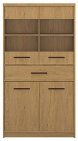 Βιτρίνα Pavi Βελανιδιά 84.3x33.8x156.4cm - TO-PAVI2D2W1S-LOW