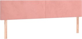 vidaXL Κρεβάτι Boxspring με Στρώμα Ροζ 200x200 εκ. Βελούδινο