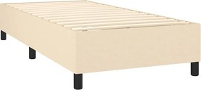 vidaXL Κρεβάτι Boxspring με Στρώμα Κρεμ 90x190 εκ.Υφασμάτινο