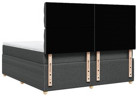 ΚΡΕΒΑΤΙ BOXSPRING ΜΕ ΣΤΡΩΜΑ ΣΚΟΥΡΟ ΓΚΡΙ 180X200 ΕΚ ΥΦΑΣΜΑΤΙΝ 3292143