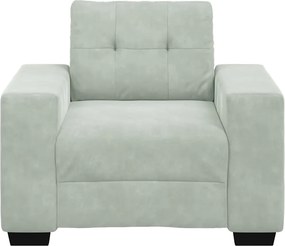 vidaXL Πολυθρόνα Ανοιχτό Γκρι Βελούδινη 100 x 78 x 80 εκ.