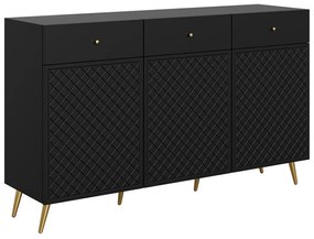 Σιφονιέρα Comfivo K101, Μαύρο, Με συρτάρια και ντουλάπια, 92x150x42cm, 56 kg | Epipla1.gr