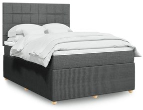 ΚΡΕΒΑΤΙ BOXSPRING ΜΕ ΣΤΡΩΜΑ ΣΚΟΥΡΟ ΓΚΡΙ 140X200 ΕΚ ΥΦΑΣΜΑΤΙΝΟ 3292080