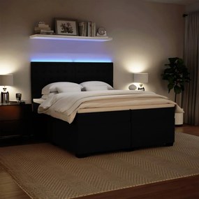vidaXL Κρεβάτι Boxspring με Στρώμα Μαύρο 200x200 εκ. Βελούδινο