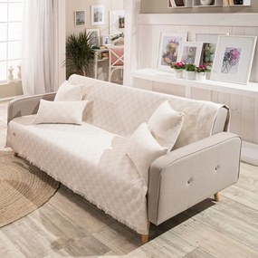 Ριχτάρι Teramo 01 Ecru Teoran Three-Seater 180x300cm Βαμβάκι-Πολυέστερ