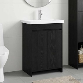 vidaXL Σετ Επίπλων Μπάνιου Μαύρη Δρυς 81 x 40 x 84,5 εκ
