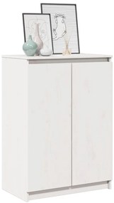 vidaXL Ντουλάπι Λευκό 60 x 36 x 84 εκ. από Μασίφ Ξύλο Πεύκου
