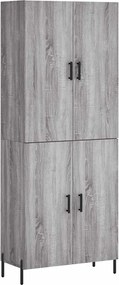 vidaXL Ντουλάπι Γκρι Sonoma 69,5 x 34 x 180 εκ. Επεξεργασμένο Ξύλο