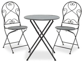 Dining set 3pcs Walen black metal