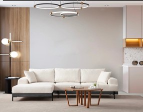 Corner Sofa Eti Black Left - White White