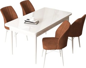 Dining Table &amp; Chairs Set (5 Pieces) Arp - White, Tile Red White
Tile Red