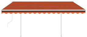 vidaXL Τέντα Αυτόματη με LED & Αισθητήρα Ανέμου Πορτοκαλί/Καφέ 4,5x3 μ