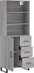 vidaXL Ντουλάπι Γκρι Sonoma 69,5 x 34 x 180 εκ. Επεξεργασμένο Ξύλο
