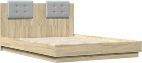 vidaXL Πλαίσιο Κρεβατιού με Κεφαλάρι Sonoma Δρυς 140x190εκ. Επεξ. Ξύλο