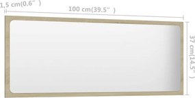 vidaXL Καθρέφτης Μπάνιου Sonoma Δρυς 100 x 1,5 x 37 εκ. Μοριοσανίδα