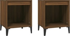 vidaXL Κομοδίνα 2 τεμ. Καφέ Δρυς 40 x 35 x 50 εκ.
