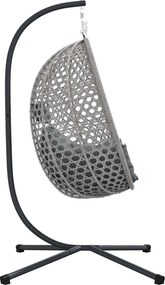 vidaXL Κρεμαστή καρέκλα αυγό ανθρακί και γκρι 104 x 100 x 191 εκ