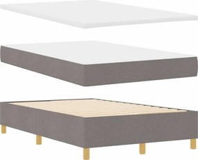 vidaXL LED Κρεβάτι με βάθρο με στρώμα Taupe 120 x 200 cm ύφασμα