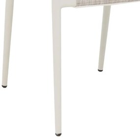 Καρέκλα κήπου Elation Αλουμινίου Στοιβαζόμενη με Λευκό σκελετό -Textline γκρί &amp; rattan Φυσικό 57x56x78 εκ. 56x52x76 εκ.