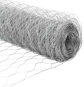 vidaXL Φράχτης Εξαγώνου Ασημί 1,4 x 10 m Γαλβανισμένος χάλυβας