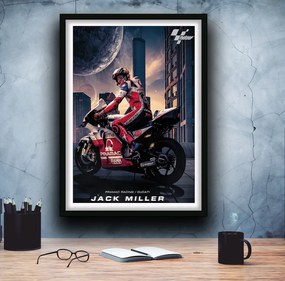 Πόστερ &amp; Κάδρο MotoGp GP016 30x40cm Μαύρο Ξύλινο Κάδρο (με πόστερ)