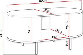 Τραπεζάκι σαλονιού Lygrint-leuko marmaro - xruso