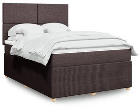 ΚΡΕΒΑΤΙ BOXSPRING ΜΕ ΣΤΡΩΜΑ ΣΚΟΥΡΟ ΚΑΦΕ 160X200 ΕΚ ΥΦΑΣΜΑΤΙΝΟ 3294403