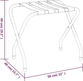 vidaXL Ράφι Αποσκευών Μαύρο και Ασημί 56 x 40 x 49 εκ.