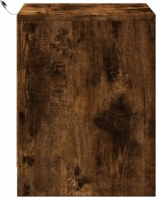 vidaXL Κομοδίνο με Φώτα LED Καπνιστή Δρυς Επεξεργασμένο Ξύλο