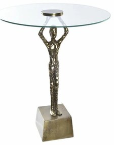 Βοηθητικό Τραπέζι DKD Home Decor Κρυστάλλινο Χρυσό Αλουμίνιο 46 x 46 x 57 cm