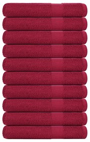 vidaXL Πετσέτες FROGN 10 τεμ. Μπορντό 100x200 εκ. 360 γρ./μ²