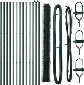 vidaXL Στύλος Περιφράξεων Πράσινο 25 x 1,6 μ (36 χλστ πλέγμα)