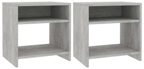 vidaXL Κομοδίνα 2 τεμ. Γκρι Σκυροδέματος 40x30x40 εκ. από Επεξ. Ξύλο