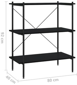 ΡΑΦΙΕΡΑ 3 ΕΠΙΠΕΔΩΝ ΜΑΥΡΗ 80 X 40 X 92 ΕΚ. 336339