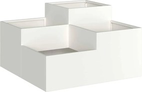 vidaXL Γλάστρα Κήπου Λευκό 80 x 80 x 48 εκ. Ατσάλι