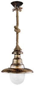 Φωτιστικό Οροφής Μονόφωτο Heronia Pyrofani 31-0056 Rope/Bronze