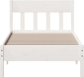 vidaXL Σκελετός Κρεβατιού Χωρίς Στρώμα Λευκό 100x200 εκ. Μασίφ Πεύκο