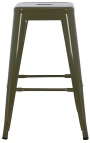 Σκάμπο Μεσαίου Ύψους Μεταλλικό Melita Σε Dark Olive Green 43x43x67Y Εκ.