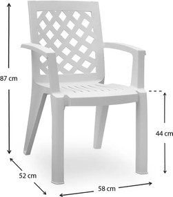 Πολυθρόνα πολυπροπυλενίου Kira Megapap χρώμα λευκό 58x52x87εκ.