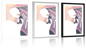 Αφίσα με παρπαστού Γυναίκα με αφιέρωση σε απαλά χρώματα - 60x90 black
