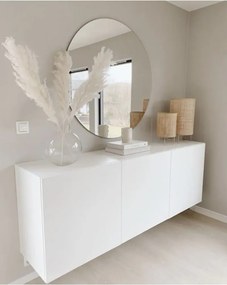 Stewehome Στρογγυλός καθρέφτης τοίχου 100 cm χωρίς πλαίσιο Λευκό