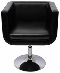 Καρέκλα Μπαρ Μαύρη από Συνθετικό Δέρμα - Μαύρο