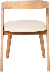 SANDRA Καρέκλα Τραπεζαρίας, Απόχρωση Φυσικό, Pu Εκρού   2τμχ