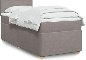 vidaXL Κρεβάτι Boxspring με Στρώμα Taupe 90x190 εκ.Υφασμάτινο