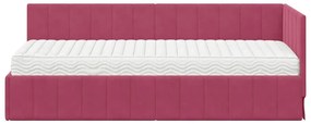 vidaXL Κρεβάτι Γωνίας με στρώμα Μπορντό 80 x 200 cm Βελούδο