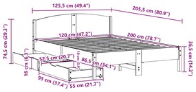 ΣΚΕΛΕΤΟΣ ΚΡΕΒ. ΧΩΡΙΣ ΣΤΡΩΜΑ ΛΕΥΚΟ 120X200 ΕΚ ΜΑΣΙΦ ΠΕΥΚΟ 3301831