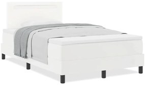 vidaXL Κρεβάτι με Στρώμα με στρώμα Λευκό 120 x 200 cm Τεχνητό δέρμα