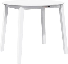 vidaXL Τραπεζαρία Λευκό μασίφ ξύλο καουτσούκ